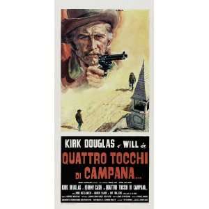   Gunfight Poster Italian 13x28 Kirk Douglas Johnny Cash Jane Alexander