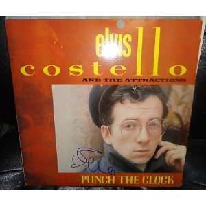 ELVIS COSTELLO signed *PUNCH THE CLOCK* Record LP W/COA   Sports 