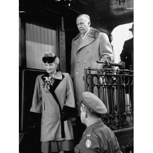  General George C. Marshall and Wife Arriving in Washington 