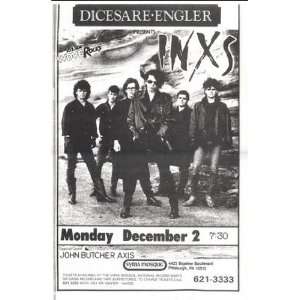  INXS With Special Guest John Butcher Axis Concert Sheet 11 