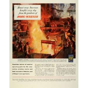 1945 Ad Borg Warner Norge Ingersoll Steel Welding James Sessions Art 