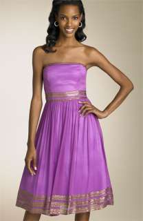 Adrianna Papell Beaded Strapless Party Dress  