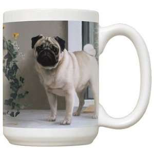  Pug On Porch Ceramic Mug