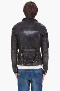 Golden Goose Crinkled Leather Biker Jacket for men  