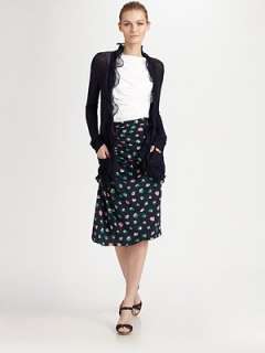 Nina Ricci   Asymmetrical Silk Floral Skirt    
