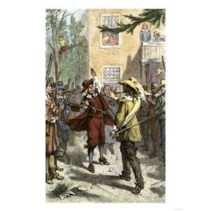 Nathaniel Bacon Confronting Governor Berkeley in Jamestown, 1676 