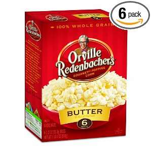 Orville Redenbachers Gourmet Microwavable Popcorn, Butter, 6 Count 