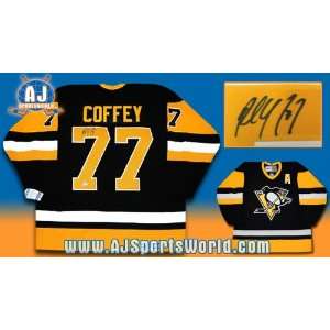 PAUL COFFEY Pittsburgh Penguins SIGNED Retro Cup Era JERSEY
