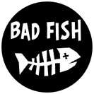 BAD FISH pin button weird funny novelty punk ska emo  