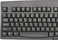 Russian Cyrillic English Black USB Computer Keyboard PC  