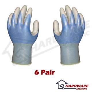 ATLAS Fit 370 Blue Thin Nitrile Gloves Large L 6 Pack  