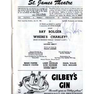 Ray Bolger Autographed Signed Wheres Charley 1950 Playbill