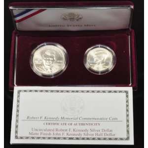 1998 S Robert F. Kennedy & John F. Kennedy Commemorative Silver Coin 