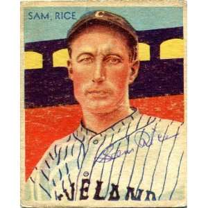 Sam Rice Autographed 1935 Diamond Stars Card   Signed MLB Baseball 