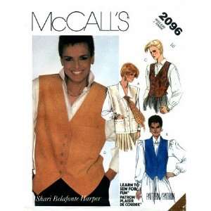  McCalls 2096 Sewing Pattern Shari Belafonte Harper Vests 