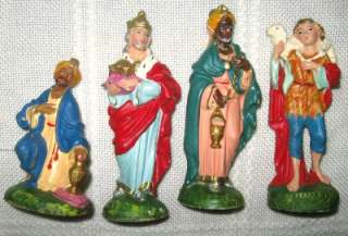 VTG PAPER MACHE FONTANINI ITALY NATIVITY LIGHTED STABLE  