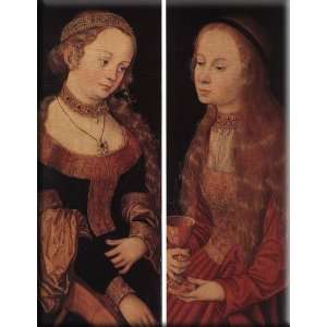  St Catherine of Alexandria and St Barbara 23x30 Streched 