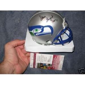 Steve Largent Autographed Mini Helmet   tulsa Jsa coa   Autographed 