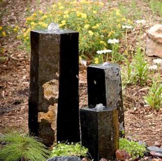 Semi Polished Black Stone Basalt Column Fountains  