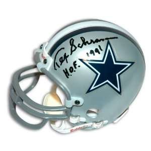 Tex Schramm Dallas Cowboys Autographed Mini Helmet with HOF 1991 
