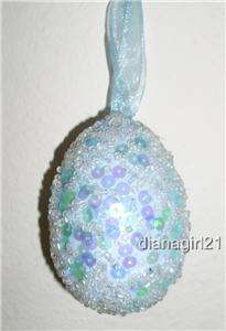   real egg size) Sequenced and Beaded Easter Egg Tree Ornament Set * NEW