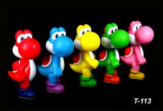 5Pcs Nintendo Video Game Super Mario Bro Yoshi Action Figure Toys 5 