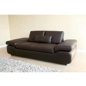  Trevor Leather 2 pcs Sofa Set In Brown