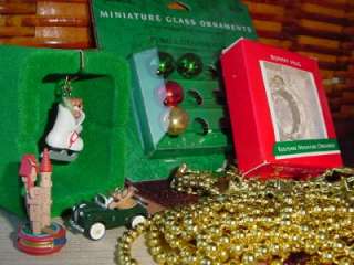   Miniature CHRISTMAS TREE huge lot GARLANDS ornaments 10 Piece LOT