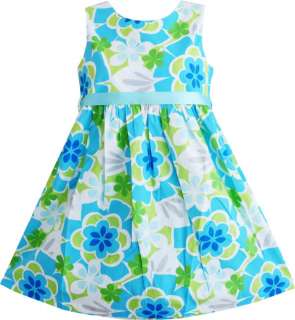 Girls Dress Blue Flower Child Clothes SZ 6 NWT  
