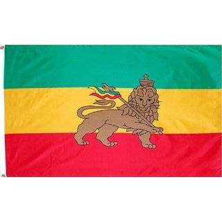 Ethiopia Lion Flag Polyester 3 ft. x 5 ft.