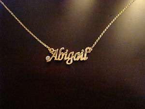 Personalized Name Necklace with Stone Gold or Silver tone  