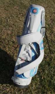 Womens Golf Bag   Light Grey and Blue  Ram Logos Auto Retractible Legs 