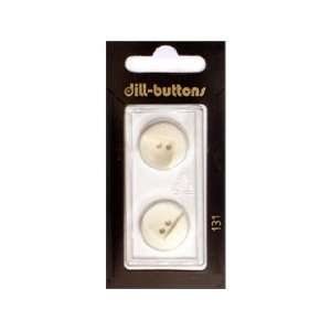  Dill Buttons 18mm 2 Hole White 2 pc (6 Pack)