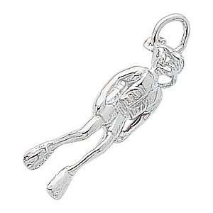    Rembrandt Charms Scuba Diver Charm, Sterling Silver Jewelry