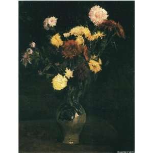  Vase with Carnations and Zinnias