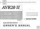 Harman Kardon AVR20II AVR 20II 20 II Amp Owners Manual