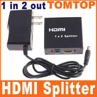 1in 2out HDMI To HDMI Splitter Box Adapter For PS3 DVR  