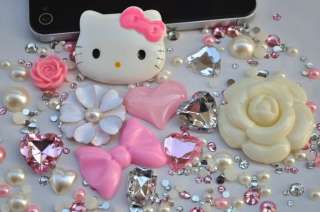 Deco Kit Hello Kitty Flower Bow Heart Bling Case Cover For I Phone 4 