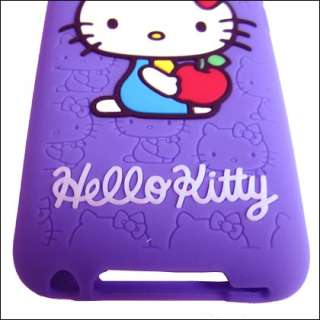 Purple Hello Kitty Soft Silicone Case Cover Skin For iPod Touch 4 4G 