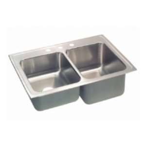 Elkay top mount double bowl kitchen sink STLR3322R3 3 Holes
