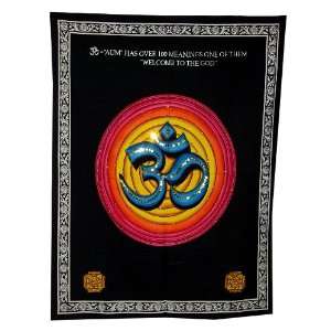  Indian Spiritual Cotton Hand Painted Om Wall Hanging 