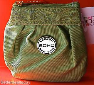 London SOHO NEW YORK Style Green Pleated coin Pouch bag  