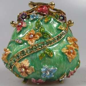  Crystal Jeweled Trinket Box   Purse J5B5