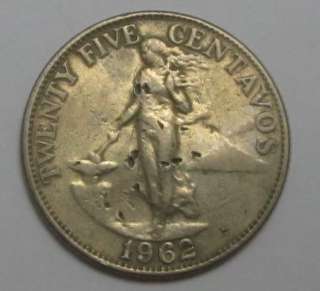 The item you are bidding for is a 1962 Philippine 25 Centavos Coin.