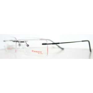   BLACK TITANIUM New Mens Flex Rimless Eyeglass Frame 