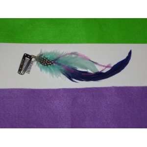  Feather Hair Extension Clip in Brilliant Purple 