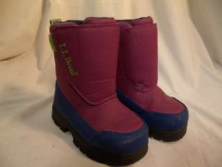 LL Bean Girls Snow Boots Shoes Toddler Size 8 Purple Blue Green  