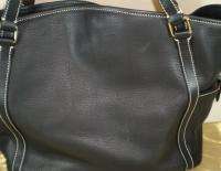 DOONEY & BOURKE LEATHER TOTE Bag BLACK Large wKey Fob Handbag PURSE 