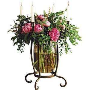 Luxury Iron Multi Candle Floral Centerpiece Vase Large  