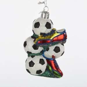   Noble Gems Glass Soccer Ball and Cleat Shoes Christmas Ornaments 4